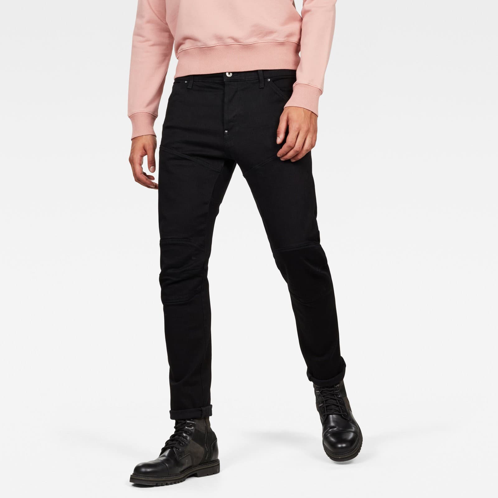 Black G-Star 5620 3D Slim jeans, slim-skinny with paneled knees
