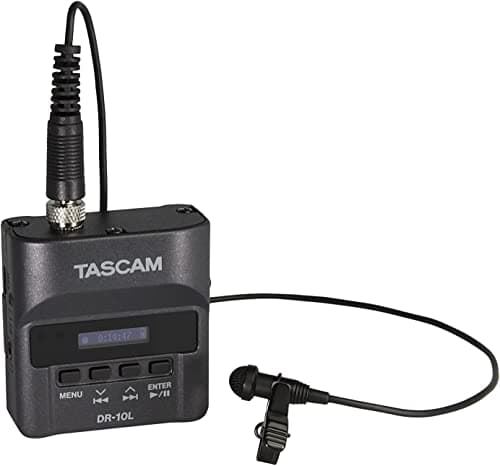 TASCAM DR-10L compact recorder with lavalier microphone